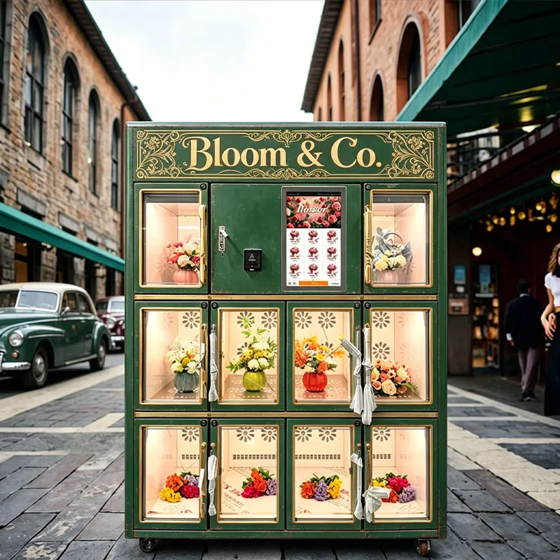 Floral Retail Vending Machine Smart Fresh Flower Dispenser with Refrigeration for Airport Hotel Customization