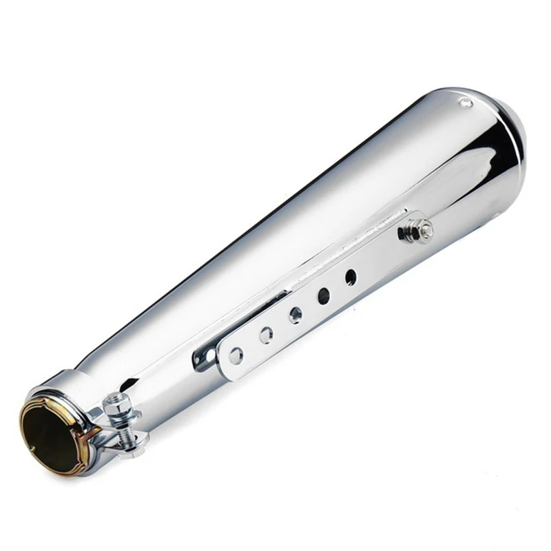 Chrome Motorcycles Slash Cut Exhaust Muffler Pipe for 1-3/8\