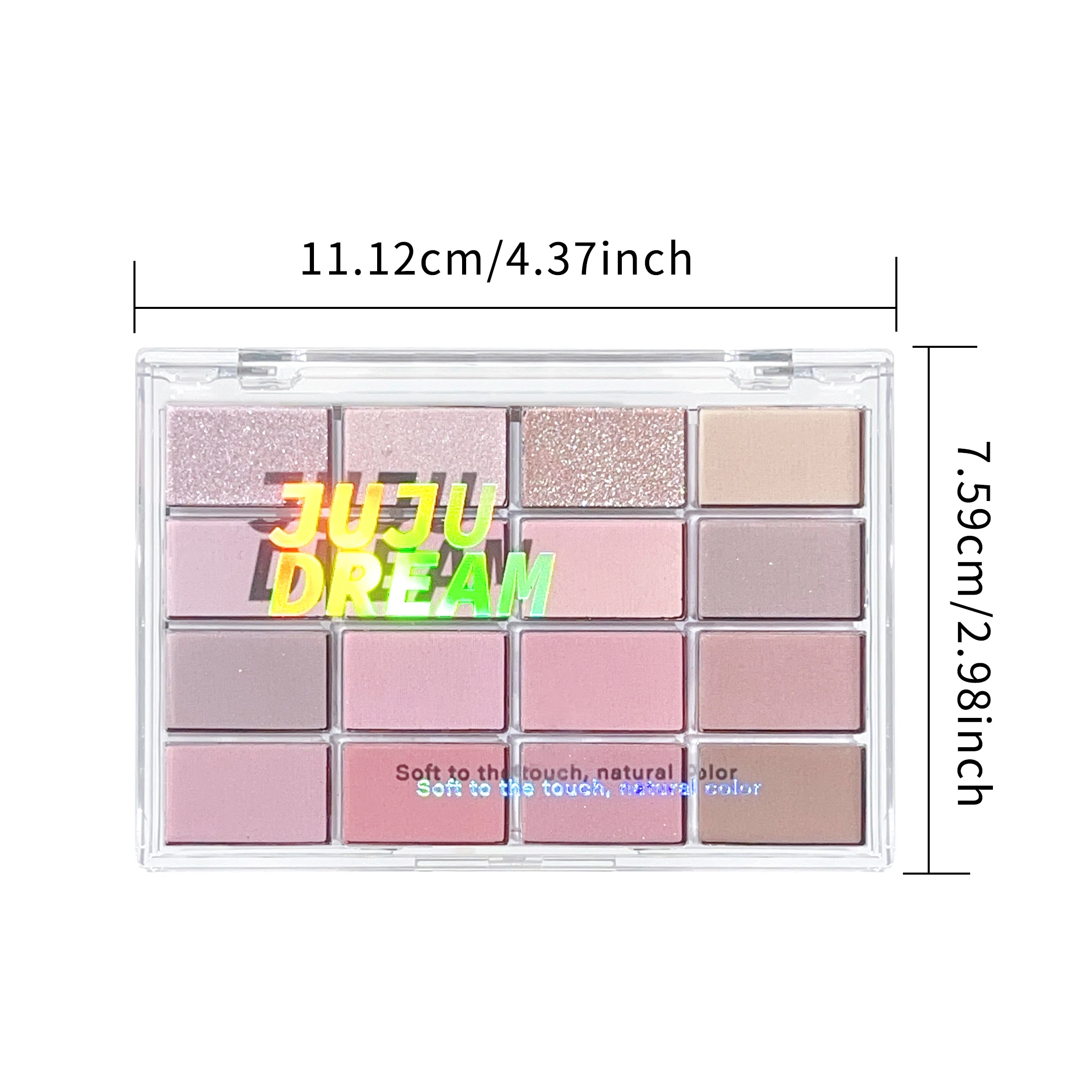 Paleta de sombras de 16 cores fosca e brilhante – tons de terra nude, textura misturável sedosa, aparência natural de maquiagem para os olhos estilo coreano