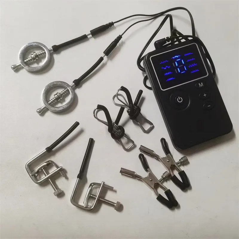 Metal Nipples Clips 8 Modes Electric Shock Labium Clamps Clitoris Stimulation Sex Toys for Women Men Couples Flirting Games - view 2