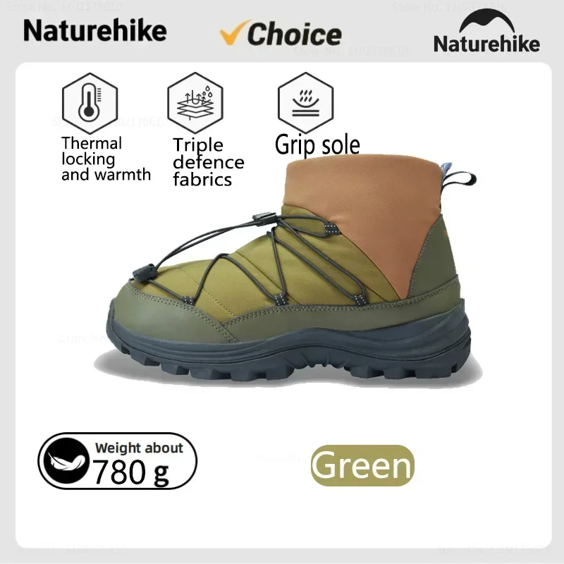 Naturehike Botas de neve para caminhada de inverno, sapatos impermeáveis e antiderrapantes, casuais e leves