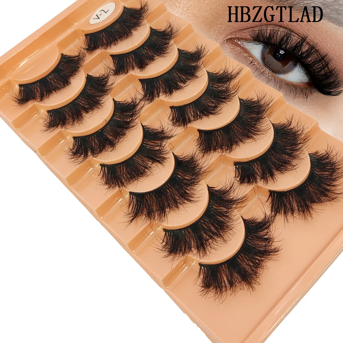 HBZGTLAD 7 ペア人工ミンクまつげ猫まつげふわふわで柔軟なカールまつげナチュラルフェザーまつげ