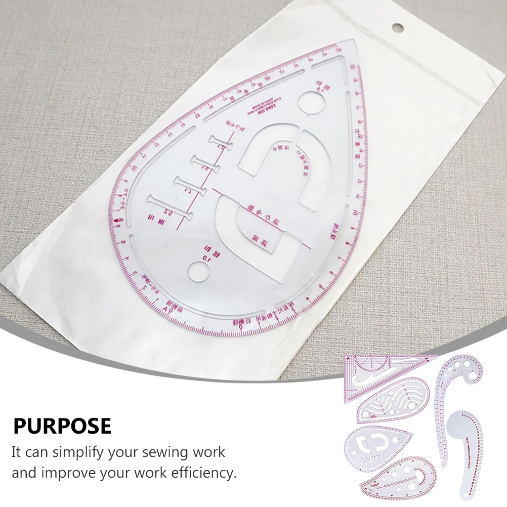 

6Pcs Durable Sewing Ruler Kit Transparent Plastic DIY Patchwork Quilting Rulers Quilting Ruler Sewing Painting Template