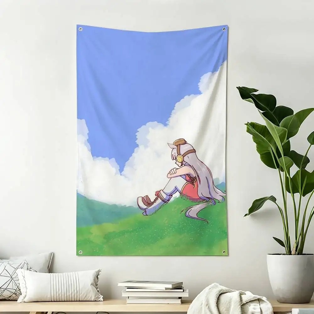 Gold ship Umamusume Home Decor Vertical Flags Indoor Outdoor Hanging Decor for Bedroom Living Room Wall Decoration