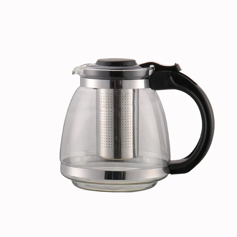 1.5L Glass Boiling Teapot Home Office Thickened Heat-resistant and High-temperature Resistant Kettle with Filter Tea Pot