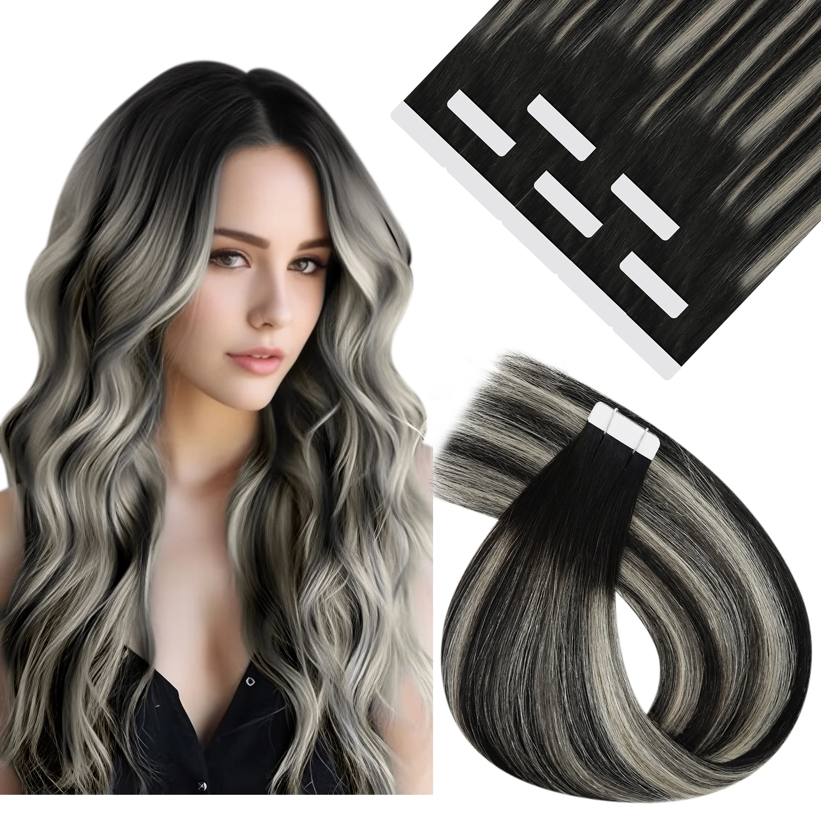 

YoungSee Seamless Tape Skin Weft Real Human Hair Tape in Balayage Human Hair 20Pcs 30G-50G