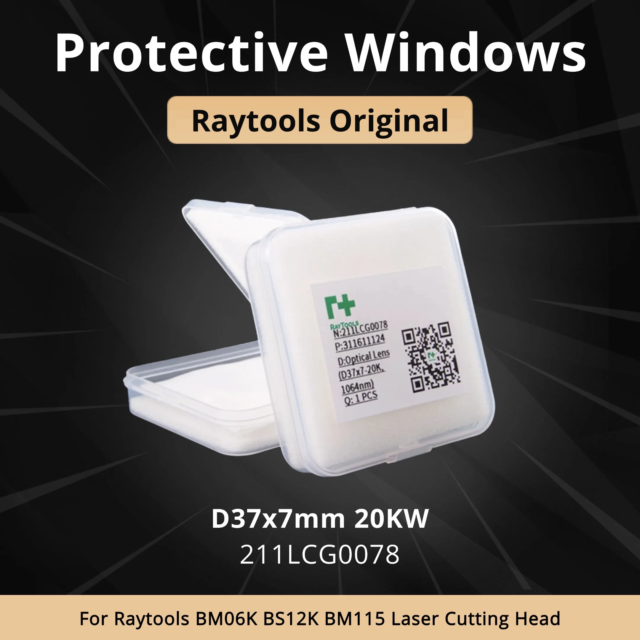 10Pcs/Lot Raytools Original Protective Windows 37X7 20KW 211LCG0078 Optical Lens For Raytools BM06K BS12K BM115 Fiber Laser Head