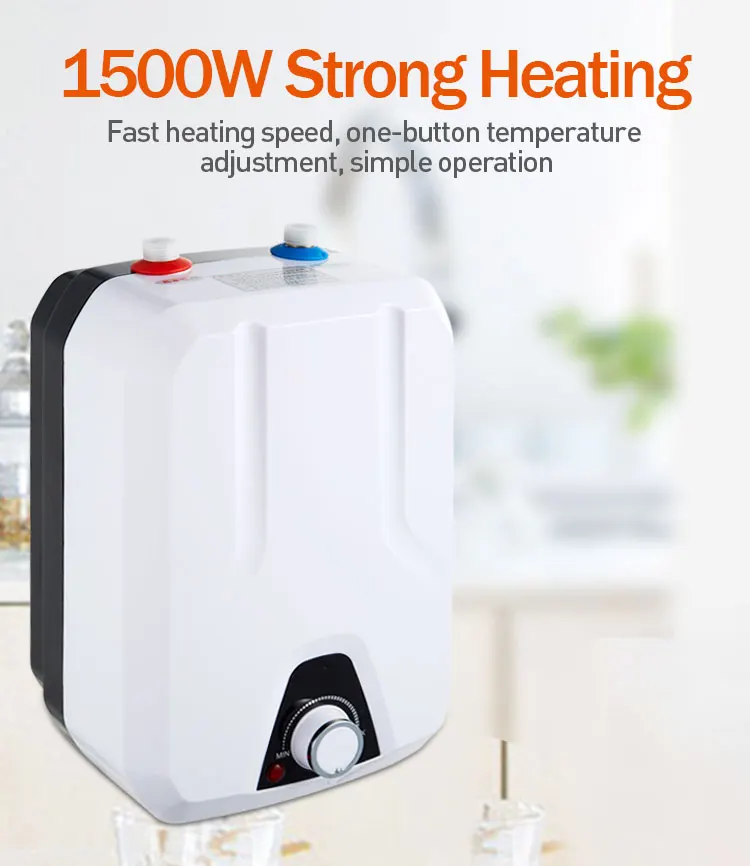 Popular Design 6L Portable RV Ready Storage Type Energy Efficient Smart Electric Kitchen Water Heater IPX4 Waterproof