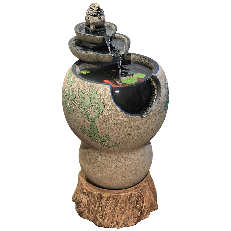 

Floor-to-ceiling running water fountain New Chinese-style living room Office decoration Circulating water generation ornament