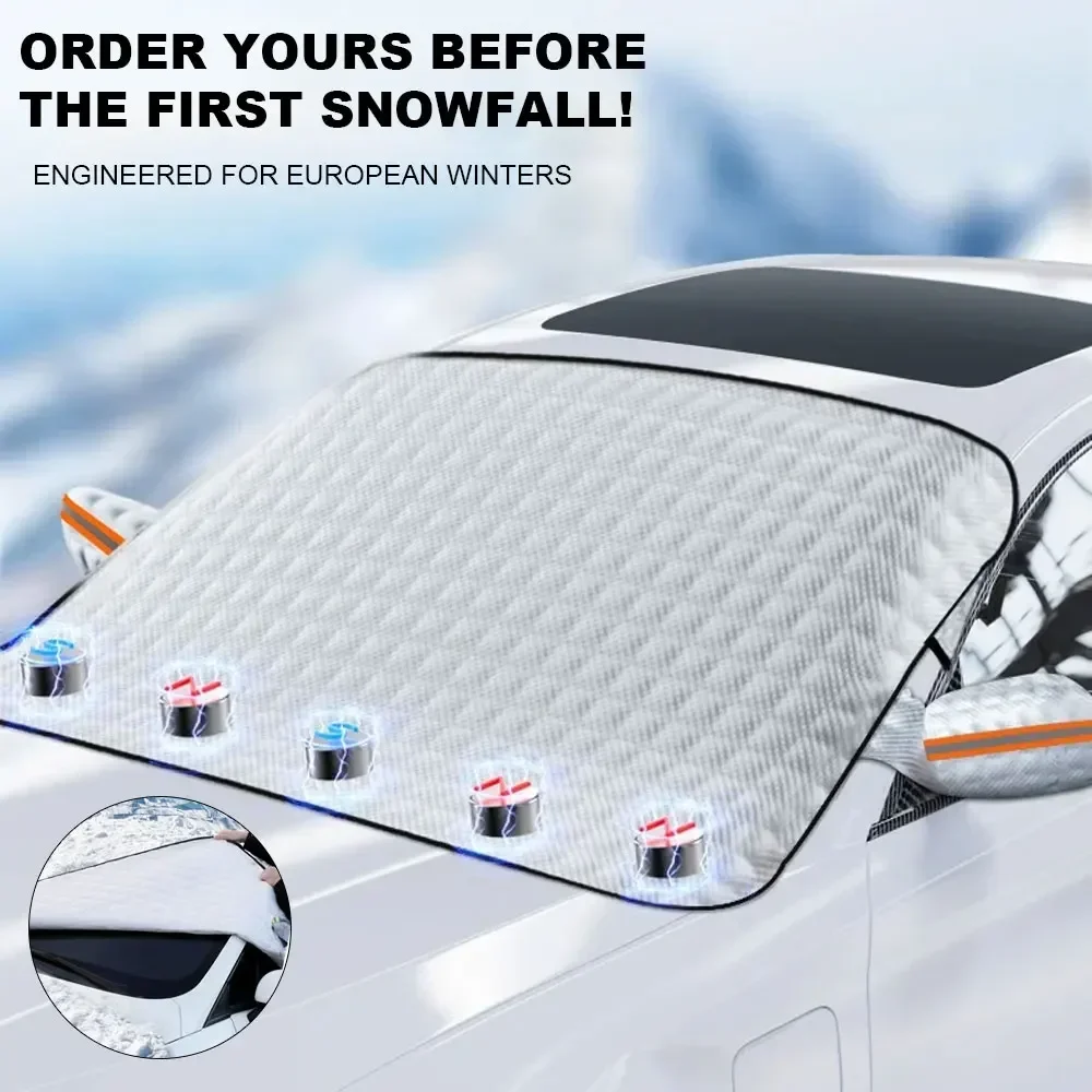 

Magnetic Car Snow Shield Frost Prevention Frost Car Cover Car Front Windshield Sunshade Thickened Snow Shield Auto Coat