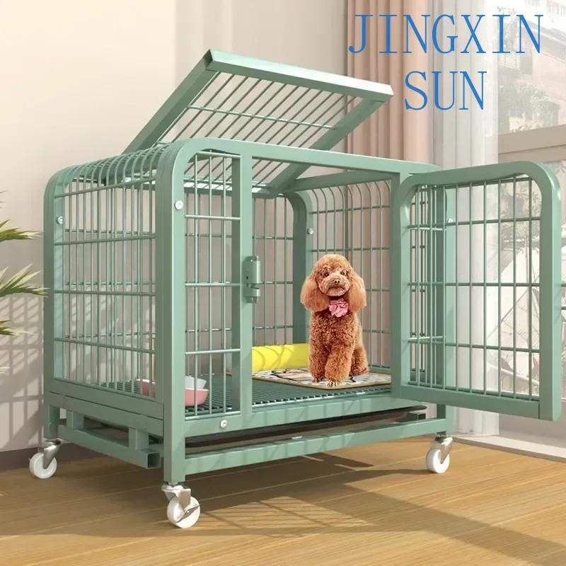 Modern Minimalist Dog Houses for Balcony Integrated Movable Pet House with Wheels Bold Metal Durable Designer House for Dogs