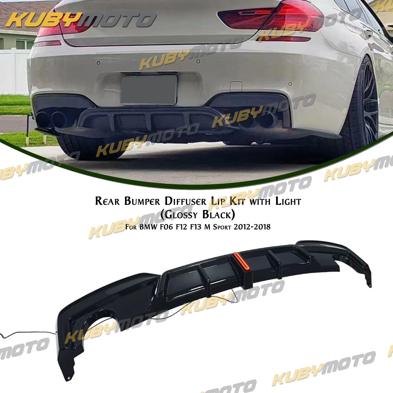 

Rear Bumper Diffuser Lip Lower Blade For BMW F06 F12 F13 M Sport 2012-2018 Boot Bracket Splitter Guard Cover Body Protector Kit