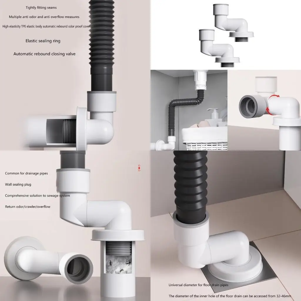 

R9UF 2 шт. силиконовое уплотнение для дренажной трубы, термостойкость, предотвращение запаха для труб