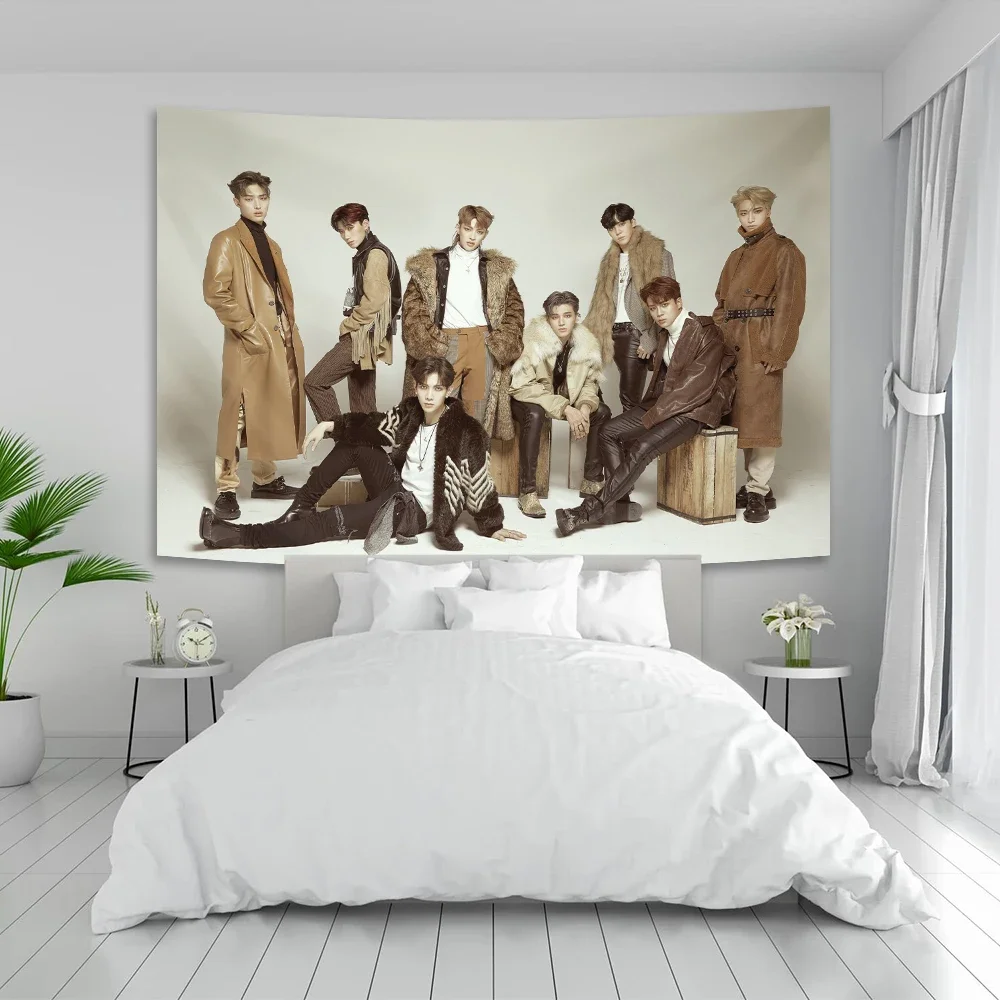 ATEEZ KPOP Tapestry Painting Canvas Poster Gift Living Room Bar Concert Decoration