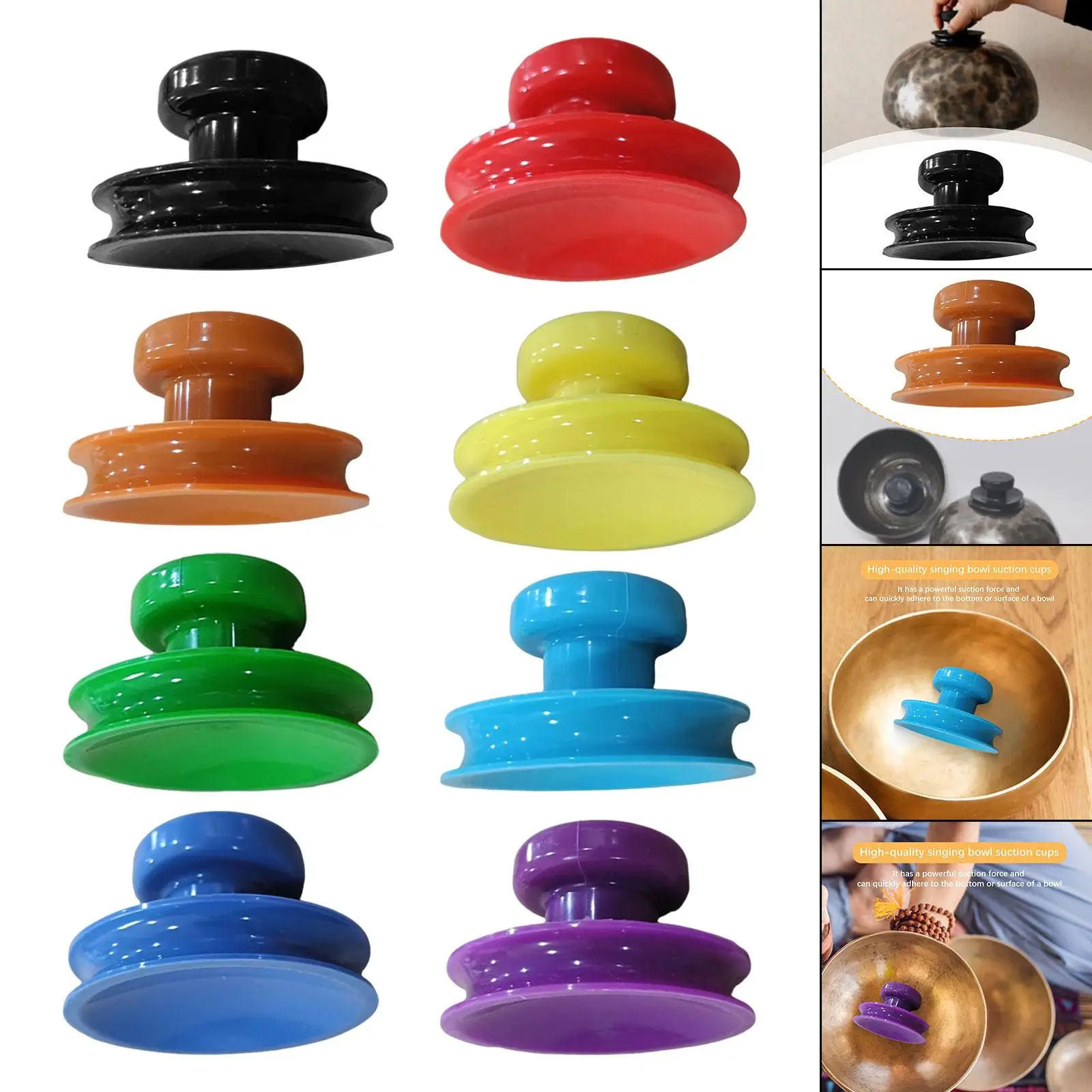 حامل شفط رافع وعاء الموسيقى بوذا، مقبض سيليكون خفيف الوزن لآلة وعاء الصوت الكريستالي وممارسة التأمل #4