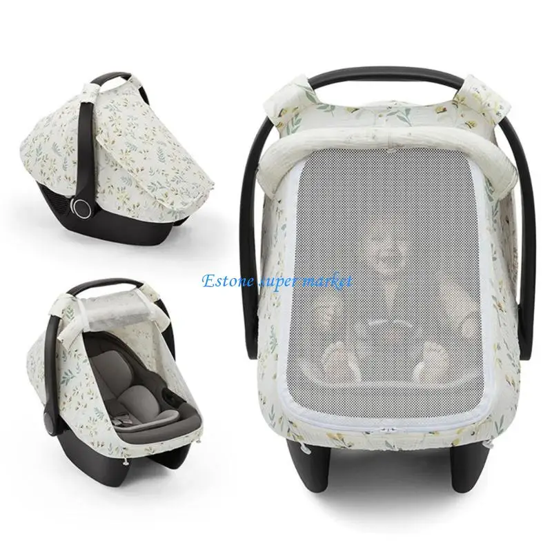 090B 통기성 면화 유아용 자동차 좌석 커버 슬리브 360도 보호 캐노피