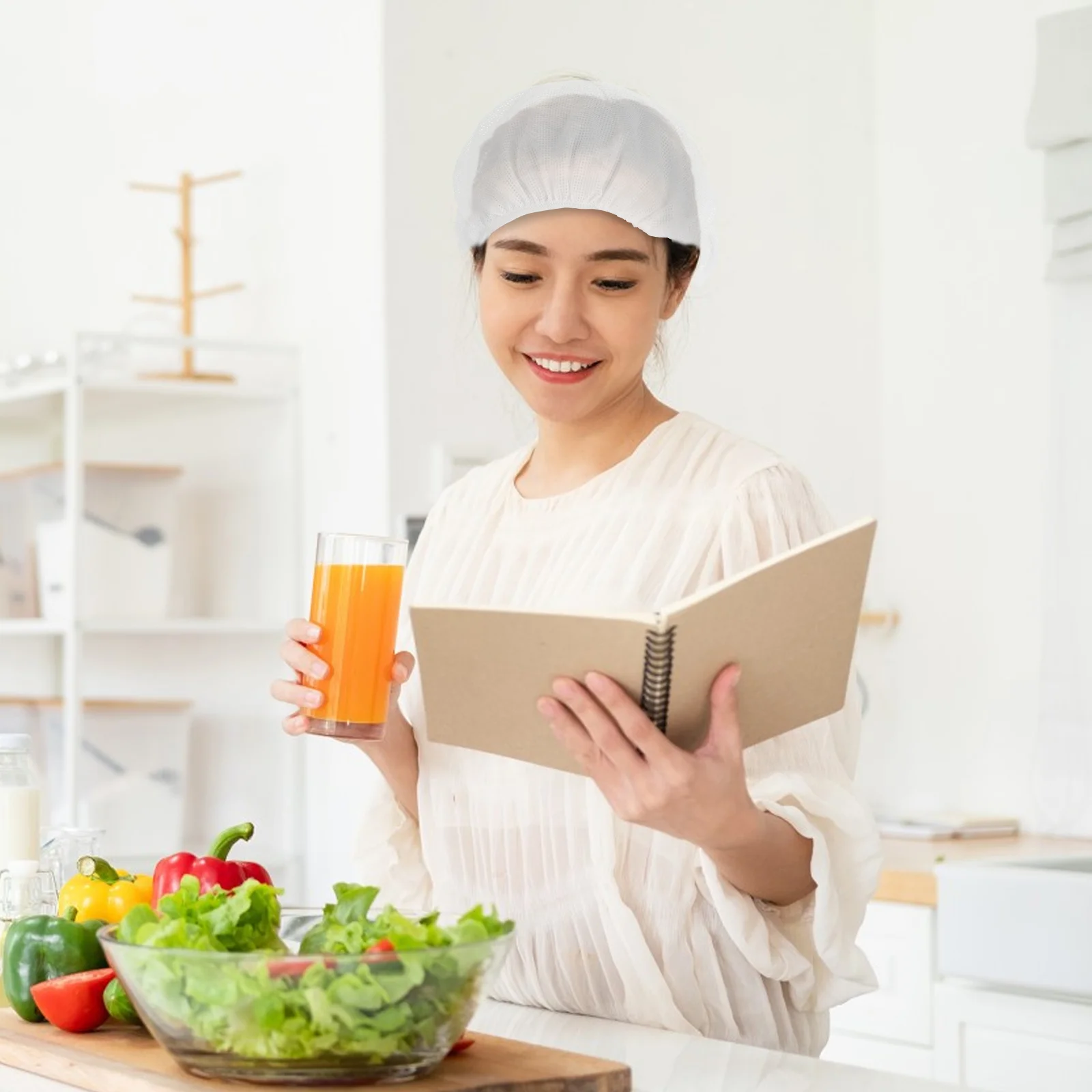 6-delige rookbestendige koksmuts hoeden bakkers haarnetjes voor foodservice mesh cap werk