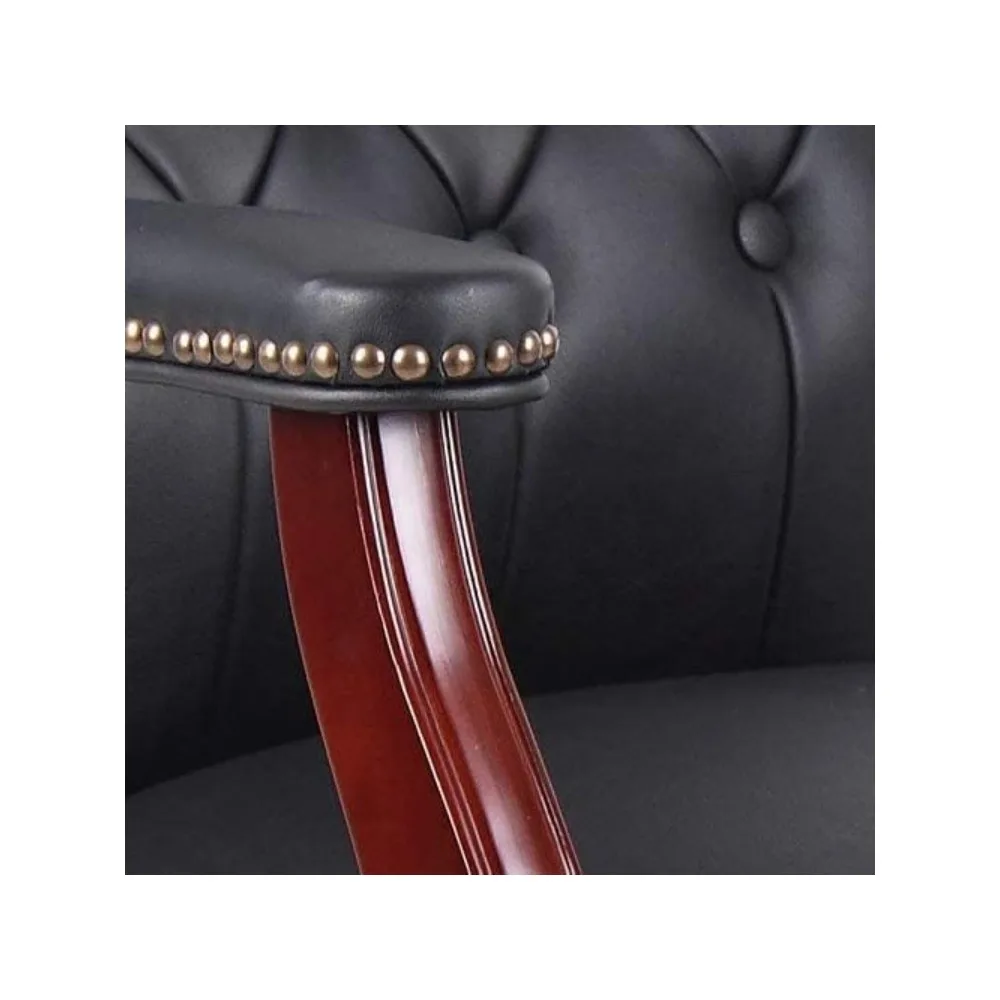 Black Leather Office Chairs Set of 2 - Ergonomic Executive Guest Chairs for Reception, Multi-Scene Use (Waiting Room, Meeting image 6