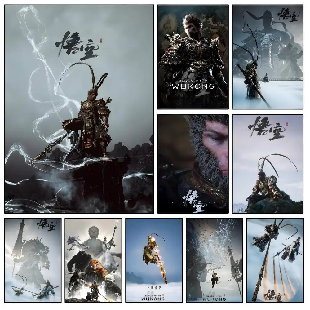 Game Black Myth Wukong Poster Waterproof HD Modern Peel And Stick Wall Decor Bedroom Living Room Dorm Office