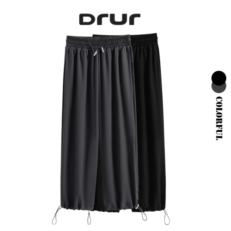 DRUR Women's Cropped Sports Pants With Pockets and Lightweight Quick Dry Capri Sweatpants for Yoga Gym Fitness Running Joggers