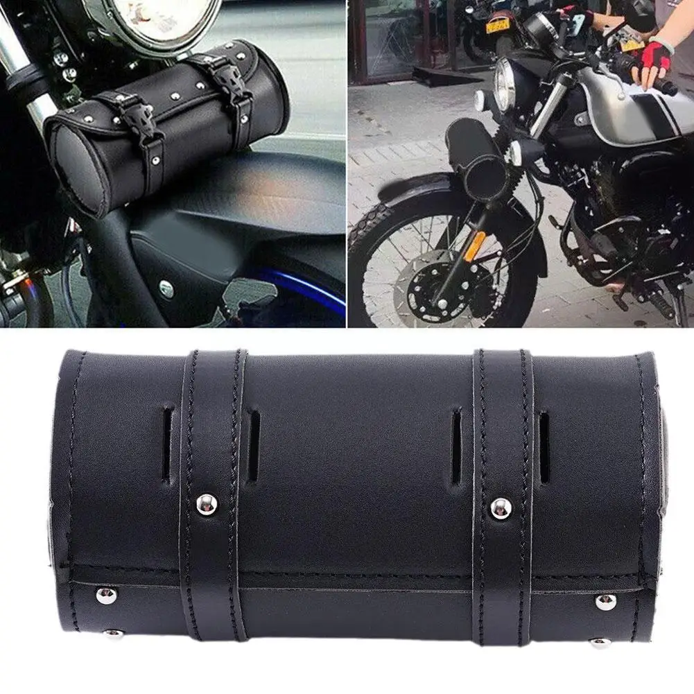 Universal Motorcycle Handlebar Bag Waterproof Pocket Capacity Storage Large Leather Bag Holder Tools Saddlebags T4I6