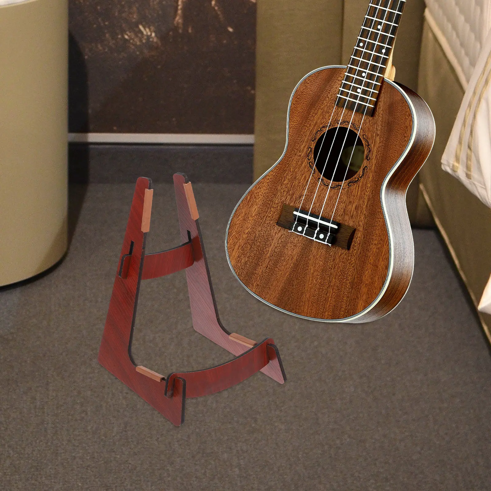 Wooden Portable Electric Guitar Stand Holder For Guitar Player Detachable Display Floor Stable Support Ukulele