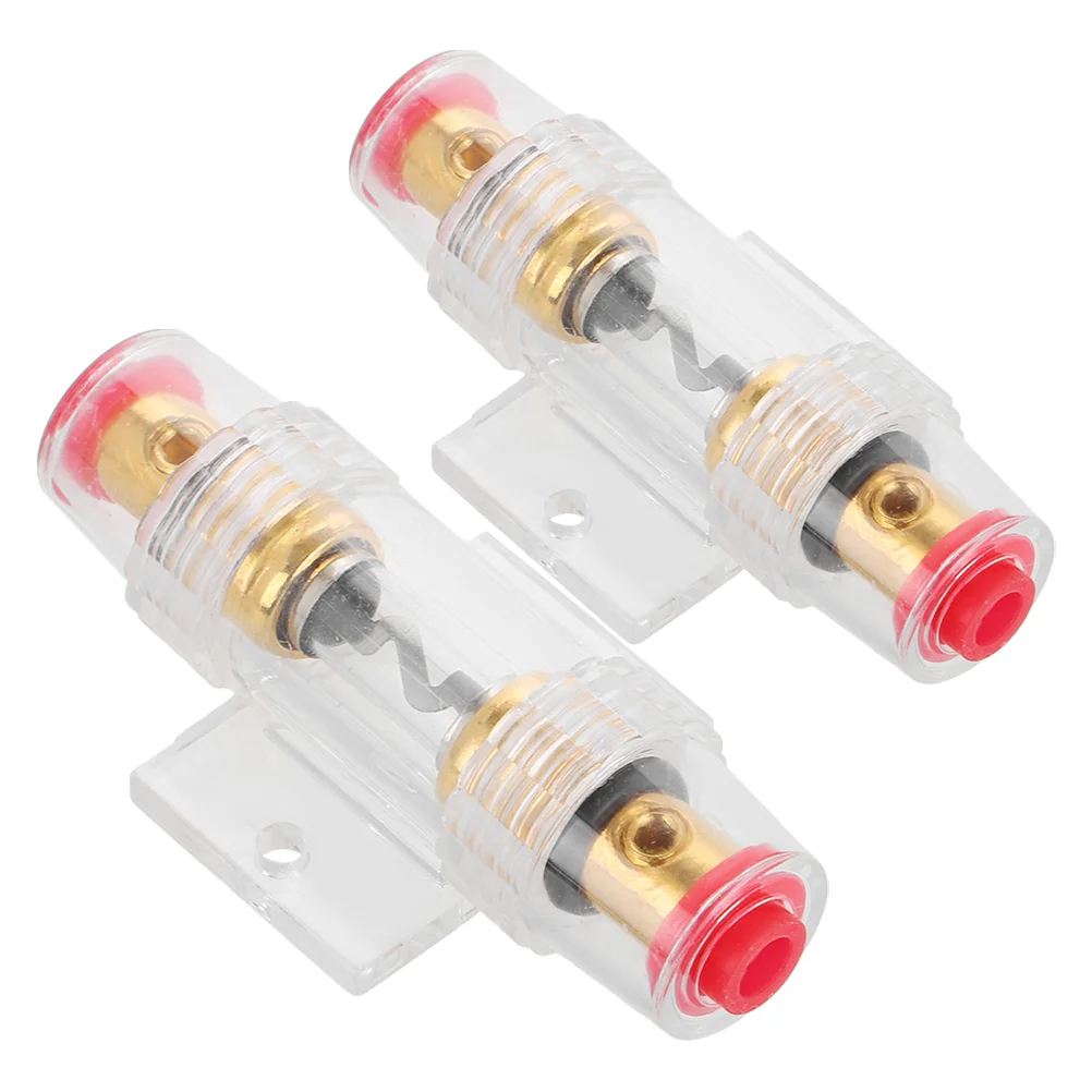 

2 Pcs Fuse Waterproof Automotive Holder Car Stereo Large Mouth Funnel Replacement Zinc Alloy Audio Protection Power Wide Oil