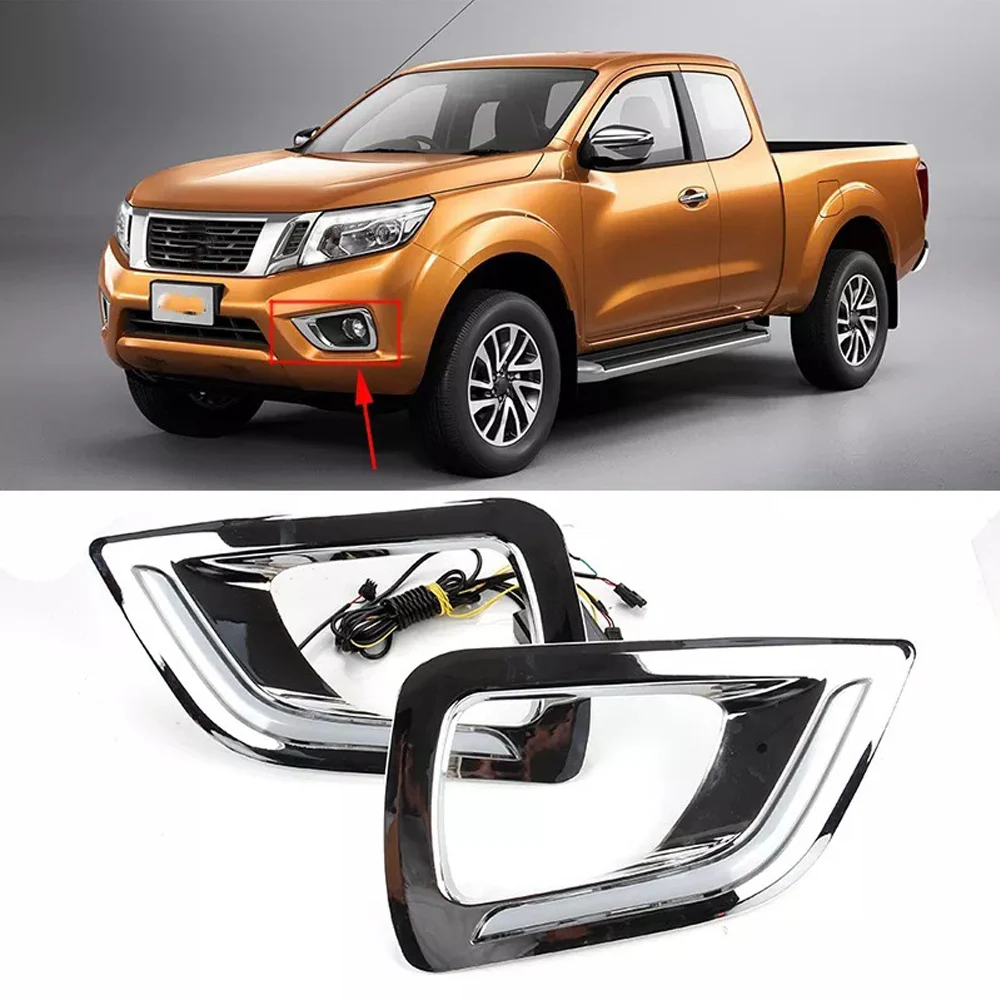 

1Pair For Nissan Navarra NP300 2015-2016 Daytime Running lights car Modification highlight fog lights LED Turn signal Left Right