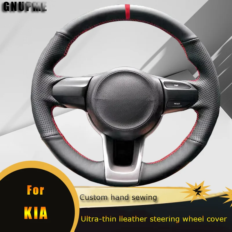 

DIY Car Steering Wheel Cover Sewn Non Slip Perforated Leather For Kia Rio 2017 2018 2019 Rio5 2019 K2 2016 Picanto Morning 2017