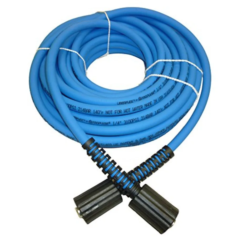 

Blue UBERFLEX Kink Resistant Pressure Washer Hose 1/4" x 30' 3100 PSI with 2 22MM