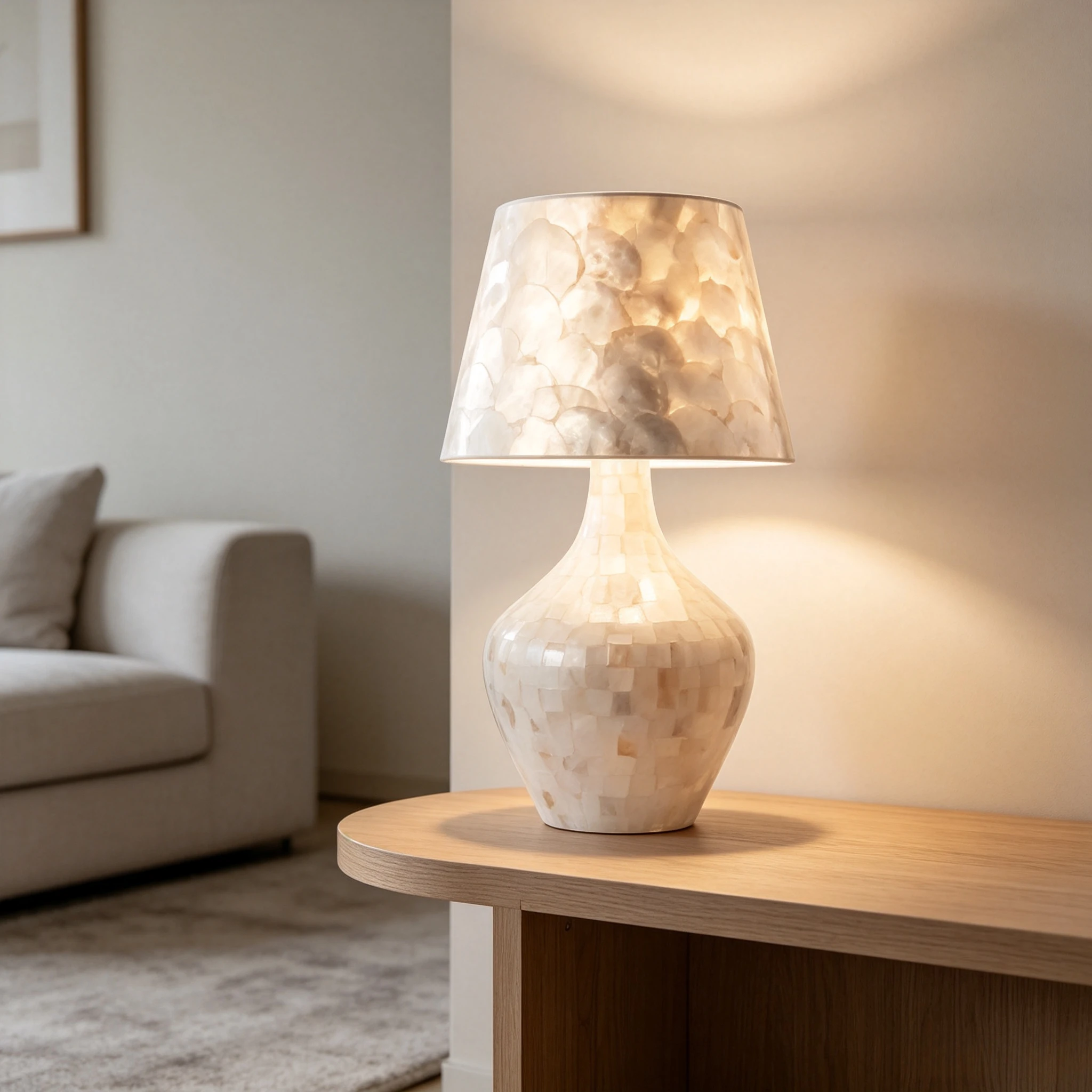 Nordic Luxury Natural Shell Bedroom Beside Lamps Live Room Decoration Study Led Lights Fixture Warm Romantic Home Lighting 2026