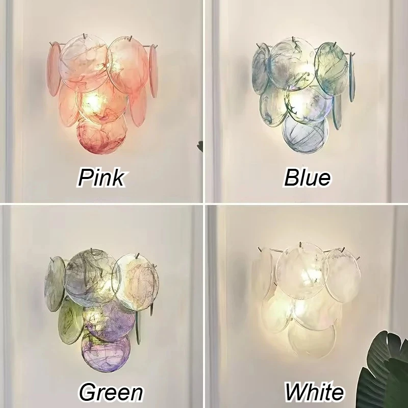 Modern Glass Wall Sconce Artistic Handmade Blown Glass Light for Bedroom Living Room Hallway