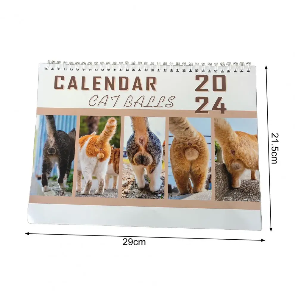 大型壁掛けカレンダー紙,月間デスクカレンダー,楽しい猫へのギフト,12, 2024, 2024