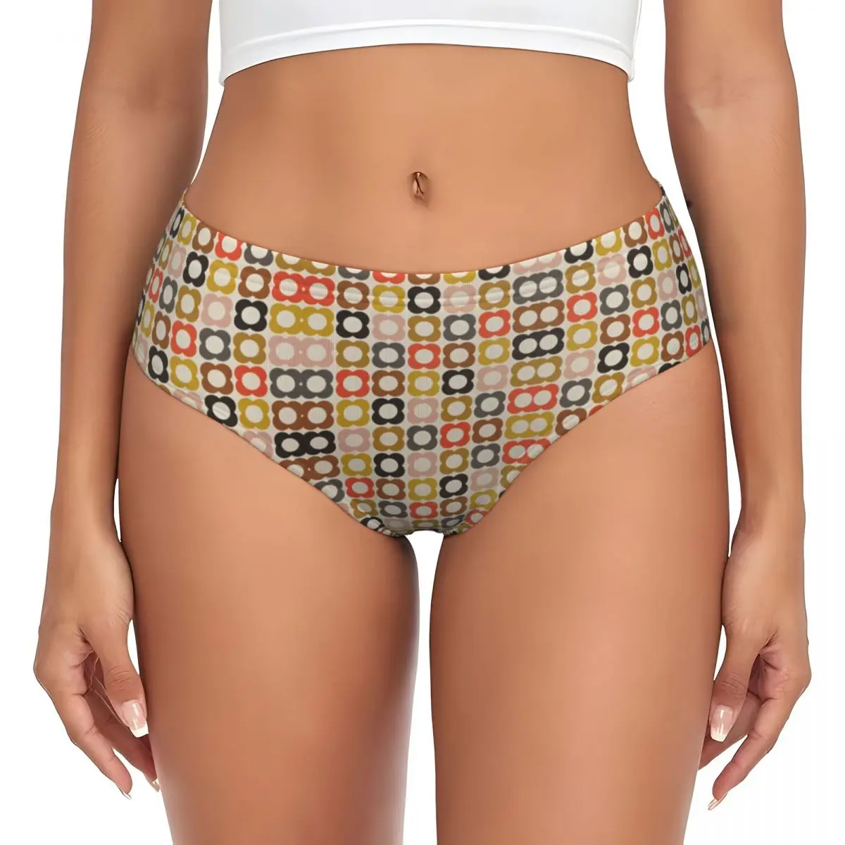 Fiori astratti personalizzati Orla Kiely Mutandine brevi da donna Comfort Stretch Intimo stile scandinavo