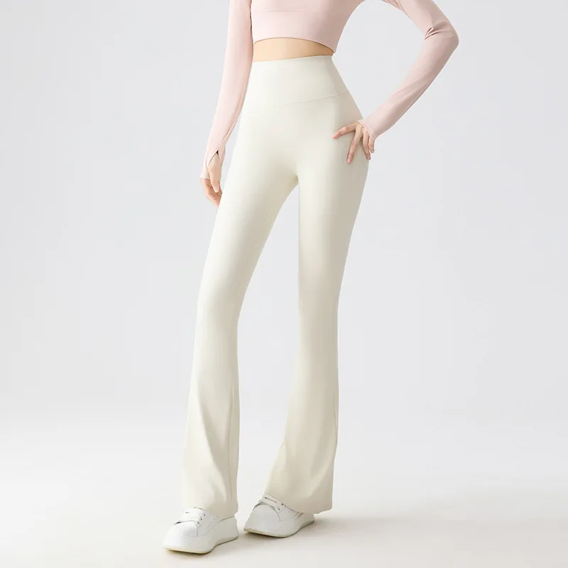 Women's High Waist Flared Yoga Pants Tummy Control Butt Lifting Stretch Thin Workout Leggings for Summer