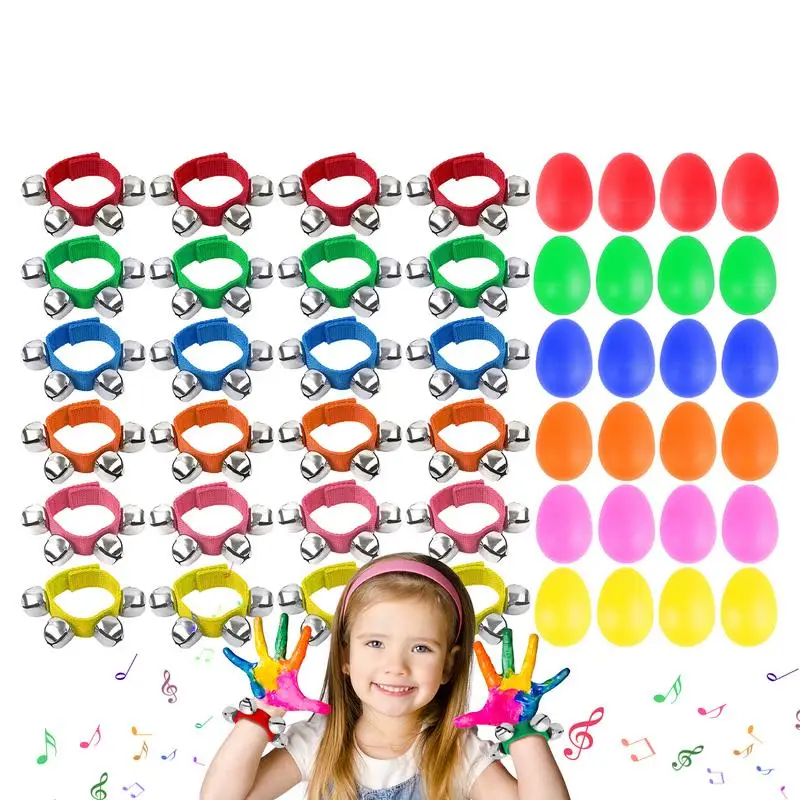 

Wrist Bells Musical Instrument Percussion Rhythm Wristband Bells For Music Learning Egg Shaker Percussion Toy Bells Bracelet