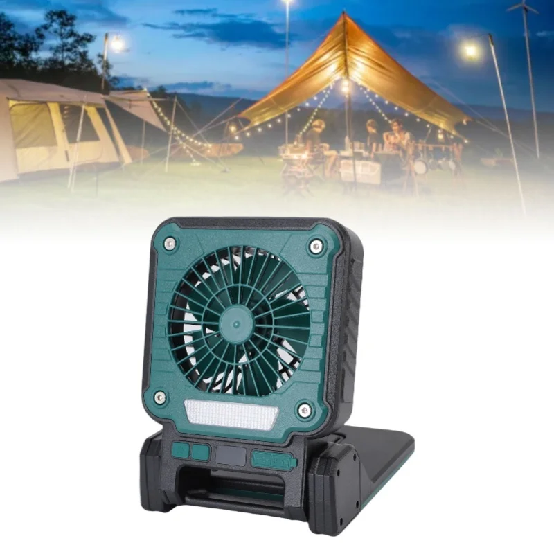 Solar Camping Fan with LED Light 3 Speeds 5 Modes Rechargeable Solar Powered Fan for Tent Hiking Emergency Outdoor