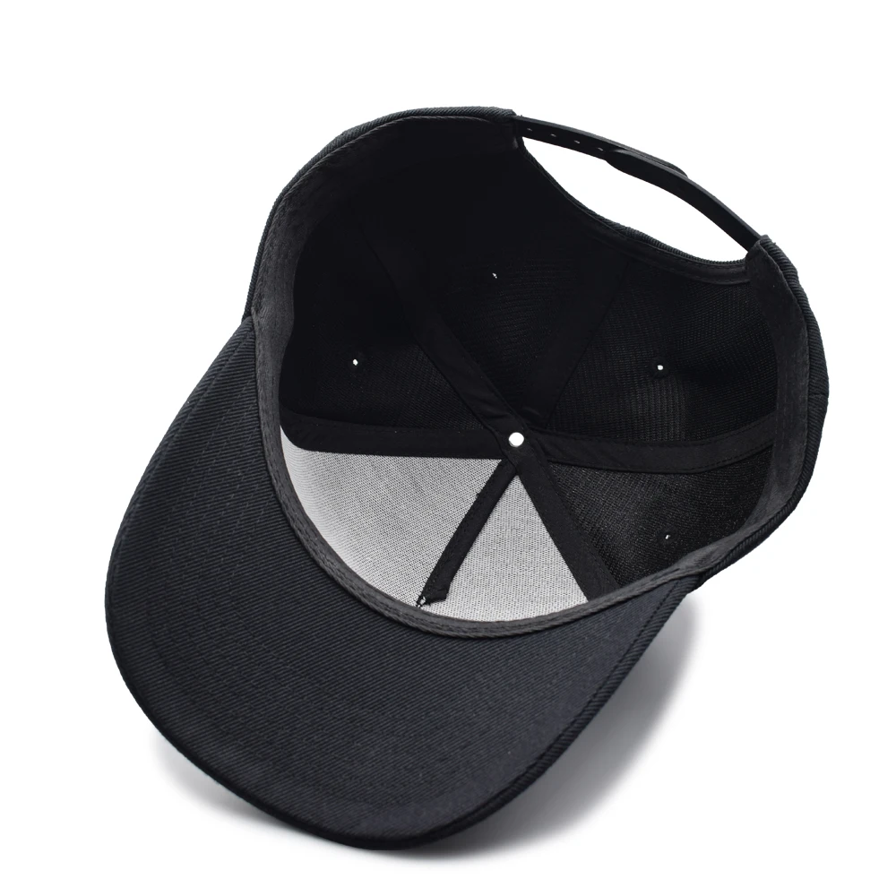 Baseball Cap Embroidered Logo 5 Panel Curved Brim Adjustable Hat Casual Outdoor Wool Polyester