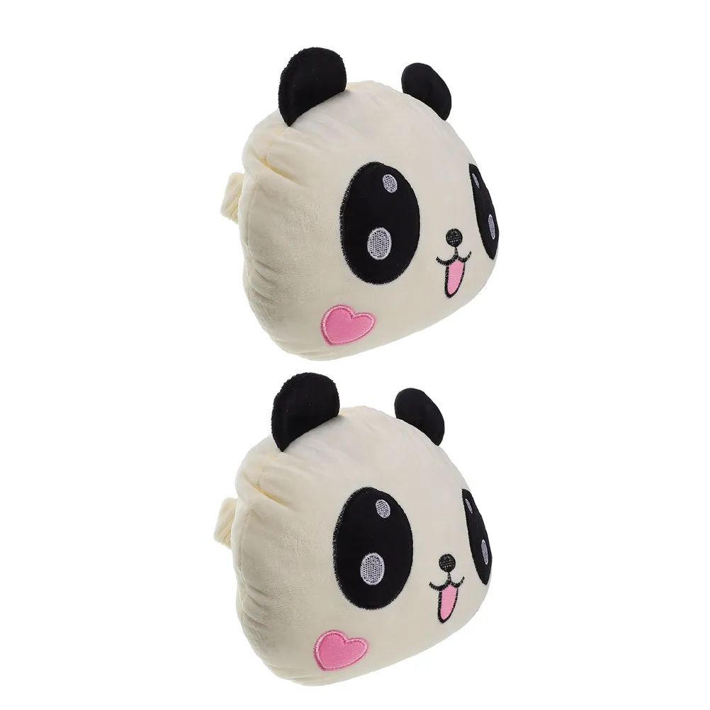 

2Pcs Car Neck Pillow Comfortable Headrest Cushion for Driving Travel Women Men Cute Panda Shape Soft Car Pillow