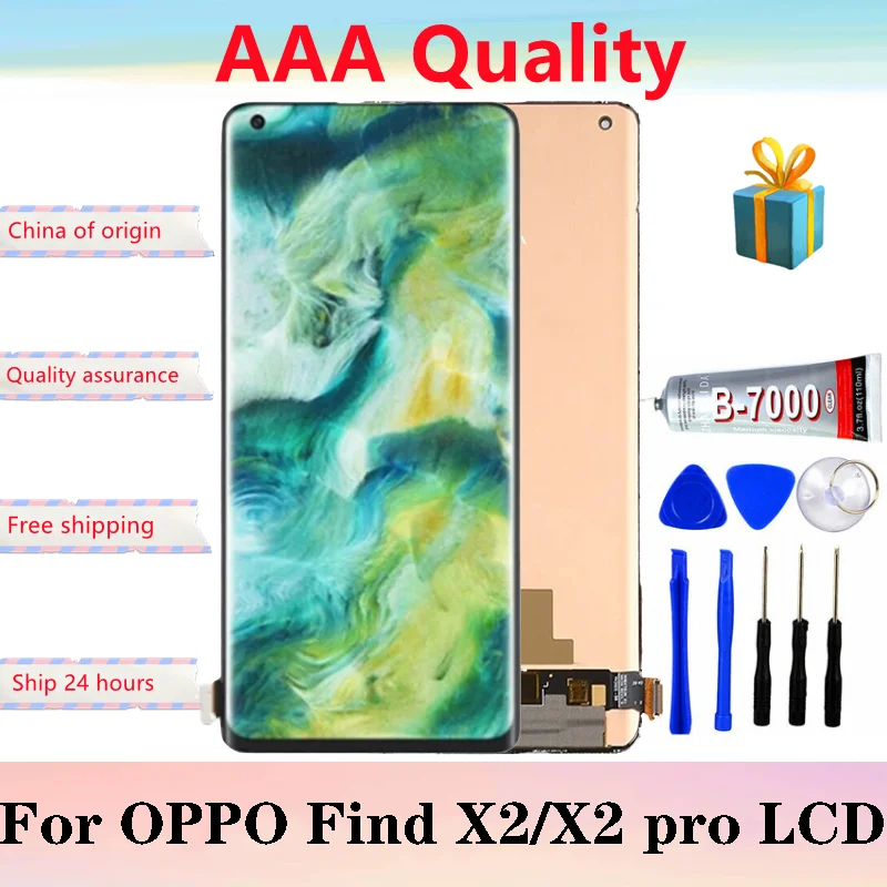 6.7 inches OLED For OPPO Find X2 / Find X2 Pro LCD Display Screen +Touch Panel Screen Digitizer For OPPO X2 X2pro CPH2025 screen