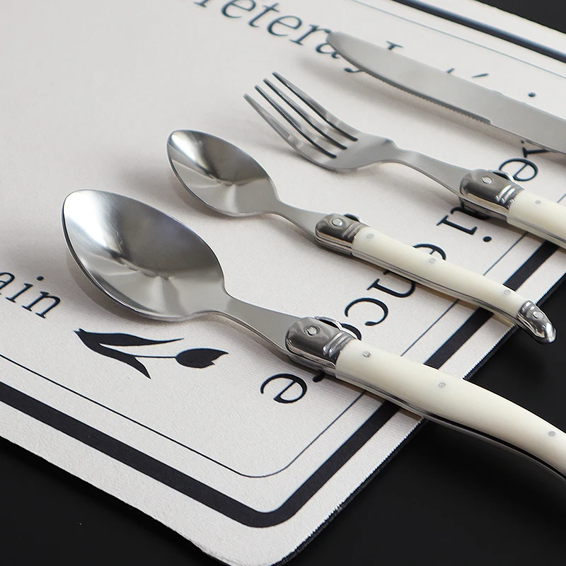 EpeiusHome Nordic Ins Style Stainless Steel Western-style Tableware Set Dinner Knife Steak Knife Spoon Fork Combination