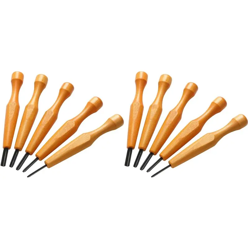 

Новый набор из 10 инструментов для резьбы - треугольные ножи для линолеума и дерева, V-образные долота для линогравюры