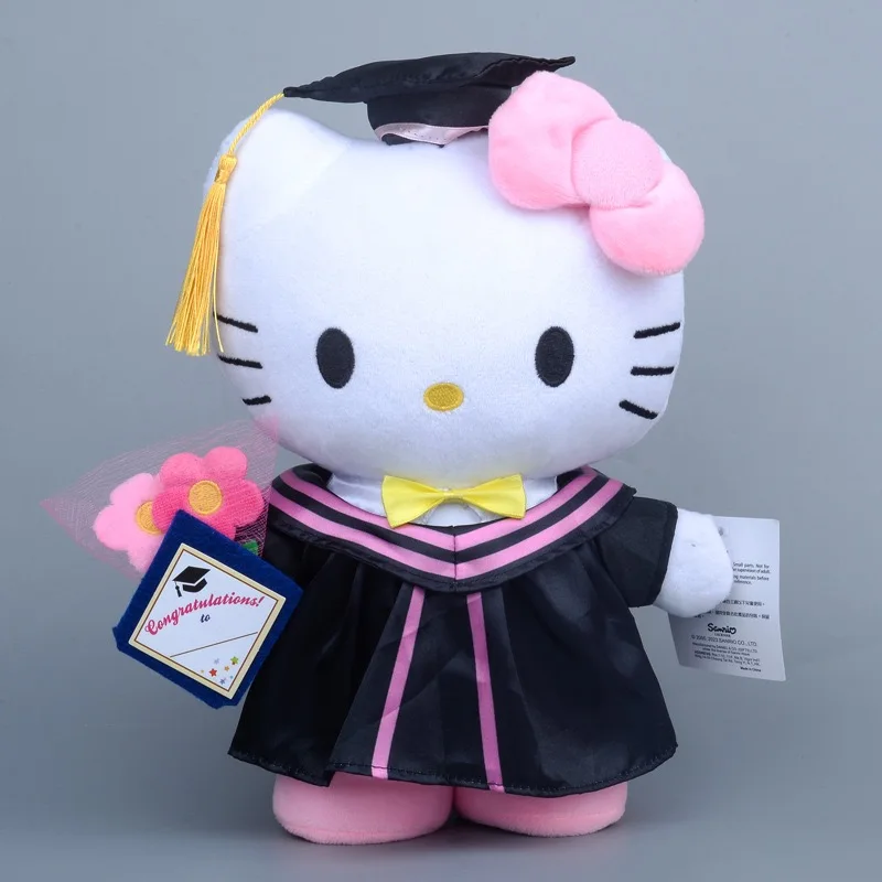 Sanrio Cinnamoroll Kuromi Hello Kitty Plush Graduation Season Toy Cartoon Soft Stufffed Doll Anime Decor Toys For Children Gift image 5