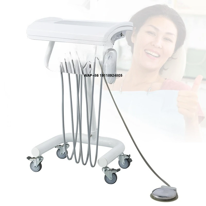 Removable cart animal tooth cleaning mobile unit with suction portable veterinary unit