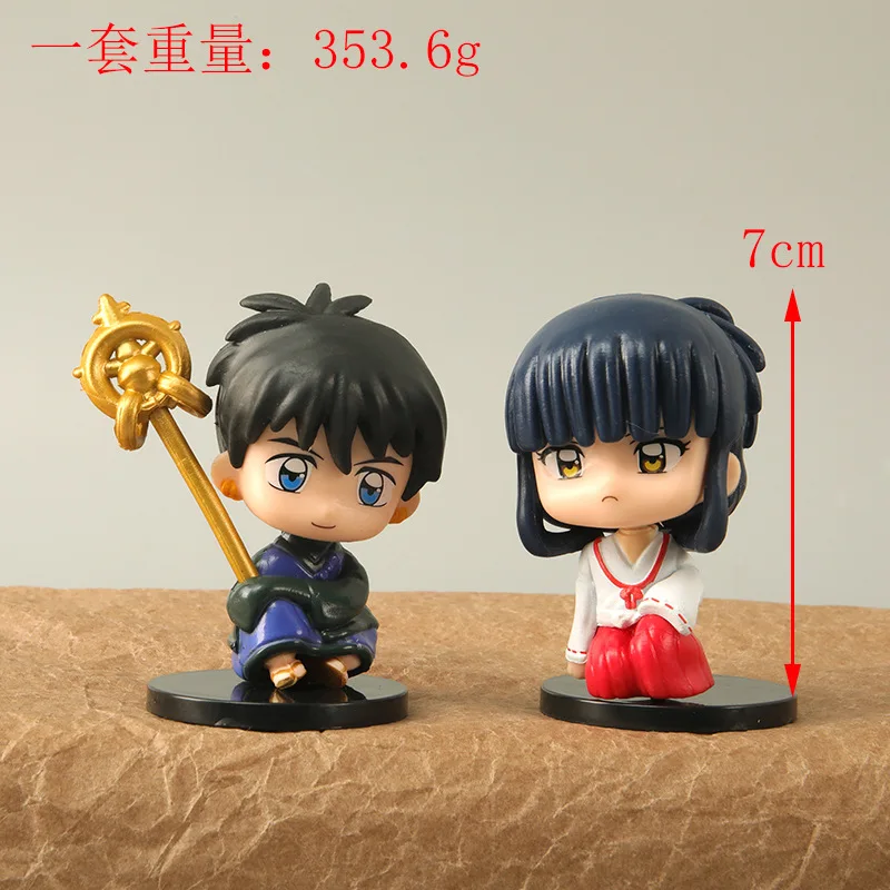 6Pcs New Sitting Inuya Figure Anime Cartoon Higurashi Miroku Sesshomaru Doll Toy Ornament Boy Birthday Gift Christmas Gift view 2