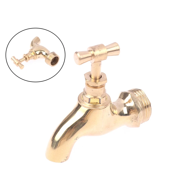Robinet à ébullition lente en laiton antique avec poignée, robinet Petcock, filetage mâle, bronze, ménage, 6.5x6.5cm