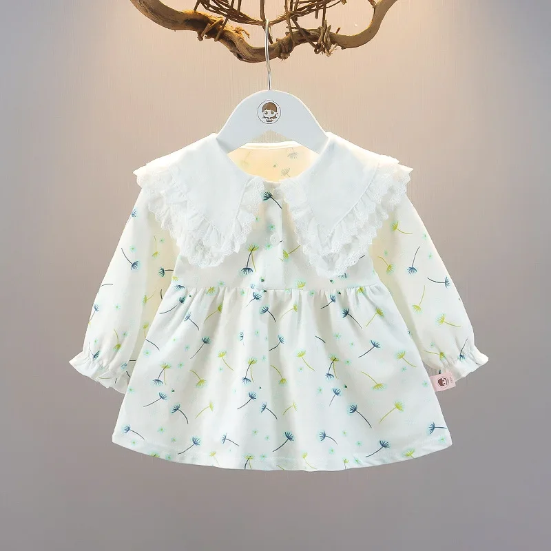 Falda pequeña Floral para niña, primavera y otoño, estilo occidental, vestido de estilo coreano, 1Y-4Y