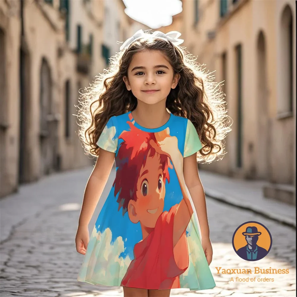 عرض ساخن لعام 2025 فستان بونيو للفتيات والأطفال مطبوع عليه رسوم كرتونية ثلاثية الأبعاد أزياء صيفية رائعة وجذابة للأطفال ​