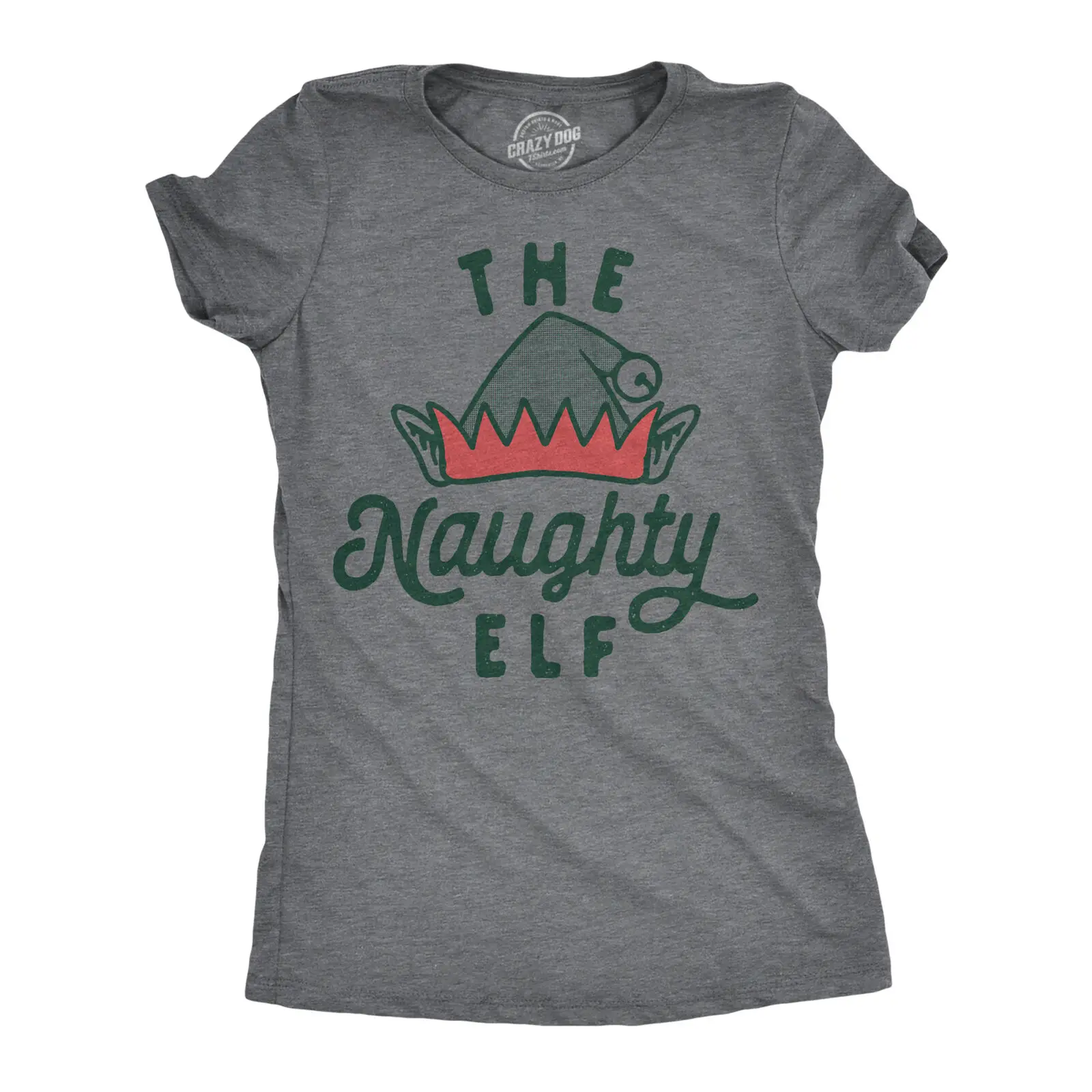 

Womens The Naughty Elf T Shirt Funny Bad Behavior Xmas Elves Joke Tee For Ladies