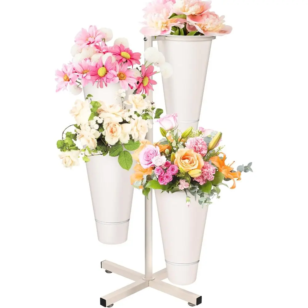 

Rustic Metal Bucket Stand for Outdoor Garden Wedding Decor and Bouquet Display